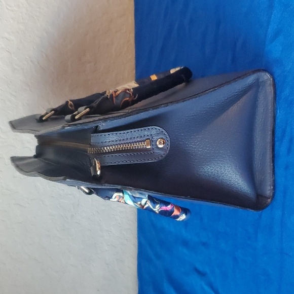 Kate Spade New York Grove Street Caley Satchel navy blue 100% leather - Picture 13 of 16